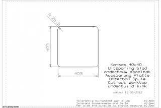 Kansas 40x40 Undermount Cut Out